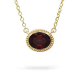 GARNET TESSA PENDANT IN YELLOW GOLD - NECKLACES