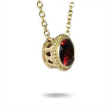 GARNET TESSA PENDANT IN YELLOW GOLD - NECKLACES