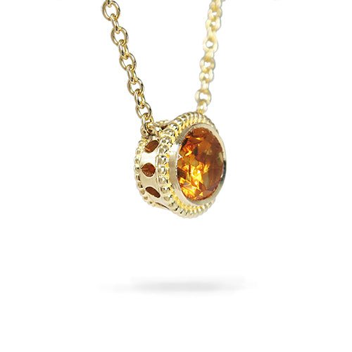 CITRINE TESSA PENDANT IN YELLOW GOLD - NECKLACES