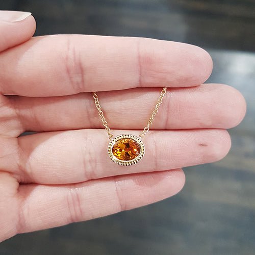 CITRINE TESSA PENDANT IN YELLOW GOLD - NECKLACES