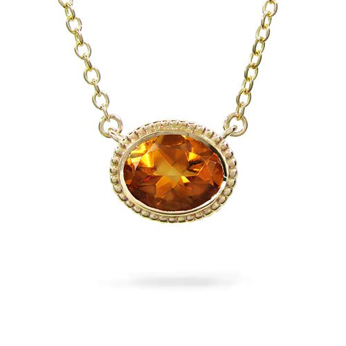 CITRINE TESSA PENDANT IN YELLOW GOLD - NECKLACES