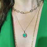 PAPERCLIP CHAIN NECKLACE IN YELLOW GOLD - NECKLACES