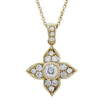LILAC DIAMOND PENDANT IN YELLOW GOLD - NECKLACES