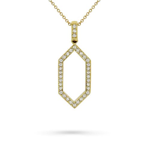 GRAPHITE DIAMOND PENDANT IN 14 KARAT GOLD - NECKLACES
