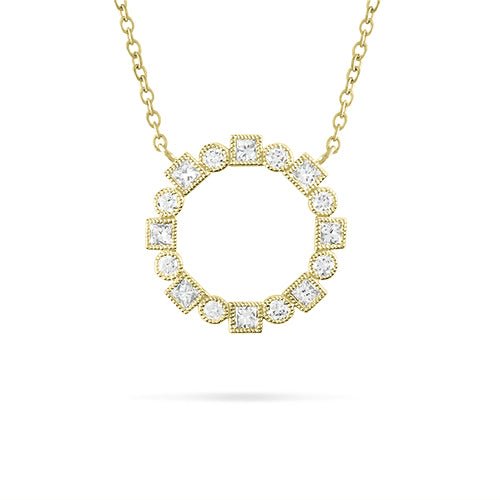 MOSAIC DIAMOND PENDANT IN YELLOW GOLD - NECKLACES