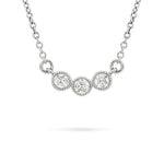 LUNA THREE DIAMOND PENDANT IN 14 KARAT WHITE GOLD - NECKLACES