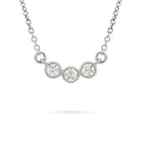LUNA THREE DIAMOND PENDANT IN 14 KARAT WHITE GOLD - NECKLACES