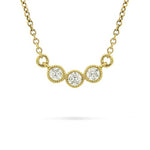 LUNA THREE DIAMOND PENDANT IN 14 KARAT YELLOW GOLD - NECKLACES
