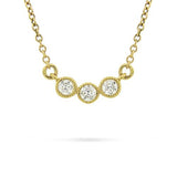 LUNA THREE DIAMOND PENDANT IN 14 KARAT YELLOW GOLD - NECKLACES