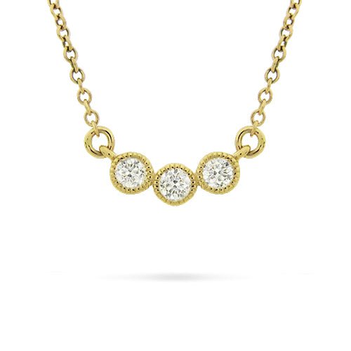 LUNA THREE DIAMOND PENDANT IN 14 KARAT YELLOW GOLD - NECKLACES
