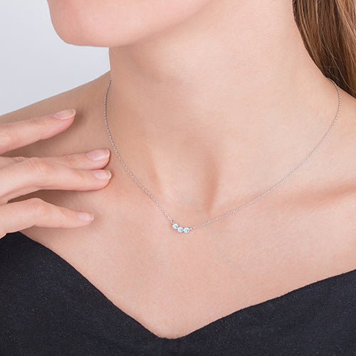 LUNA AQUAMARINE PENDANT IN WHITE GOLD - NECKLACES