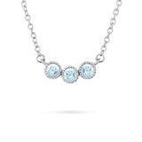 LUNA AQUAMARINE PENDANT IN WHITE GOLD - NECKLACES