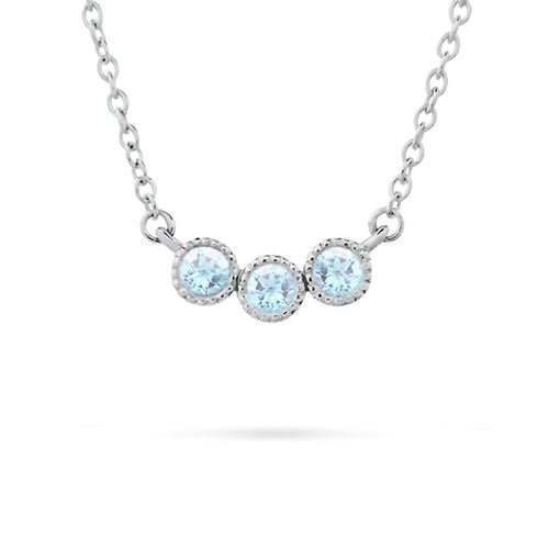 LUNA AQUAMARINE PENDANT IN WHITE GOLD - NECKLACES