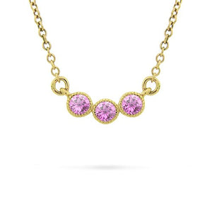 LUNA PINK SAPPHIRE PENDANT IN YELLOW GOLD - NECKLACES