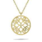 FILIGREE PENDANT MEDIUM 14 KARAT YELLOW GOLD - NECKLACES