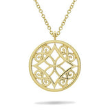 FILIGREE PENDANT MEDIUM 14 KARAT YELLOW GOLD - NECKLACES