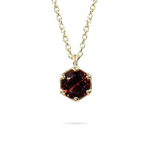 VICTORIA GARNET PENDANT IN YELLOW GOLD - NECKLACES