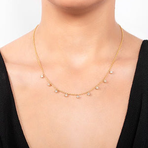 VICTORIA DIAMOND DROP NECKLACE IN ROSE GOLD - NECKLACES