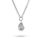 DEW DROP DIAMOND PENDANT IN WHITE GOLD - NECKLACES
