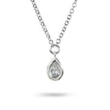 DEW DROP DIAMOND PENDANT IN WHITE GOLD - NECKLACES