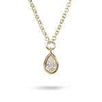 DEW DROP DIAMOND PENDANT IN YELLOW GOLD - NECKLACES
