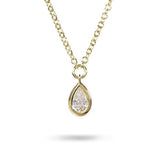 DEW DROP DIAMOND PENDANT IN YELLOW GOLD - NECKLACES