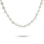 TIED MOONSTONE RONDELLE NECKLACE - NECKLACES