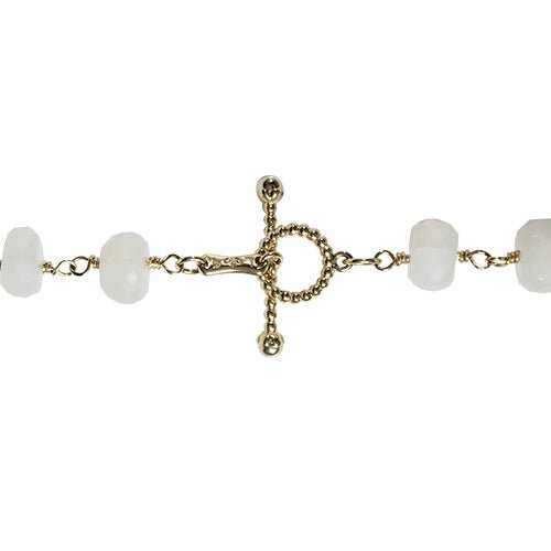TIED MOONSTONE RONDELLE NECKLACE - NECKLACES