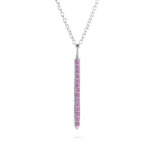GRAPHITE PENDANT IN STERLING SILVER WITH PINK TOURMALINE - NECKLACES