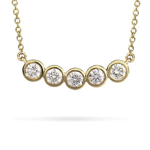 LUNA FIVE DIAMOND NECKLACE IN YELLOW GOLD - NECKLACES