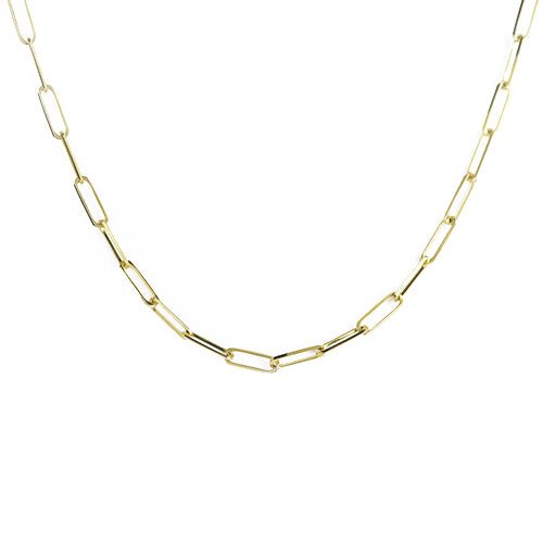 PAPERCLIP CHAIN NECKLACE IN YELLOW GOLD - NECKLACES