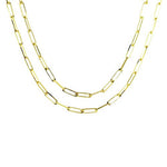 PAPERCLIP CHAIN NECKLACE IN YELLOW GOLD - NECKLACES