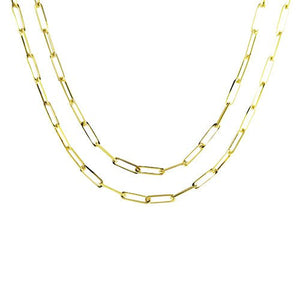 PAPERCLIP CHAIN NECKLACE IN YELLOW GOLD - NECKLACES