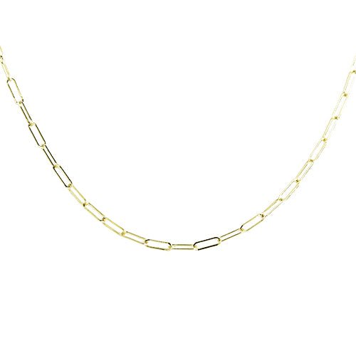 FINE PAPERCLIP CHAIN NECKLACE IN YELLOW GOLD - NECKLACES