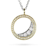 CRESCENT MOON DIAMOND PENDANT IN 14 KARAT GOLD - NECKLACES