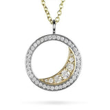 CRESCENT MOON DIAMOND PENDANT IN 14 KARAT GOLD - NECKLACES