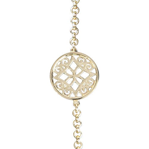FILIGREE SIX CHARM NECKLACE IN YELLOW GOLD - NECKLACES