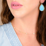 FLOATING DIAMOND NECKLACE IN YELLOW GOLD WITH MILGRAIN - NECKLACES