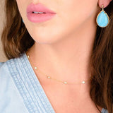 FLOATING DIAMOND NECKLACE IN YELLOW GOLD WITH MILGRAIN - NECKLACES