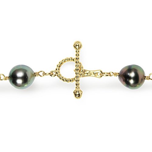 PRIMROSE & BLOSSOM NECKLACE WITH TAHITIAN BAROQUE PEARLS - NECKLACES
