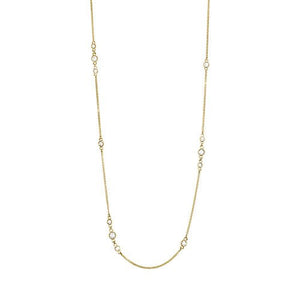 FLOATING DIAMOND OPERA NECKLACE IN YELLOW GOLD - NECKLACES