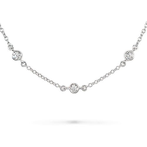 FLOATING DIAMOND NECKLACE IN WHITE GOLD - NECKLACES