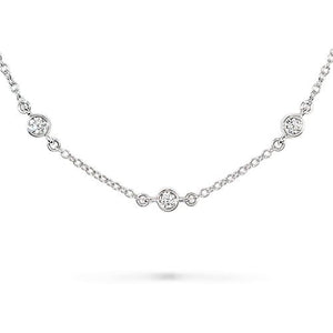 FLOATING DIAMOND NECKLACE IN WHITE GOLD - NECKLACES
