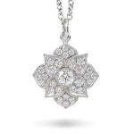 DAHLIA DIAMOND MEDIUM SIZE PENDANT IN 14 KARAT GOLD - NECKLACES