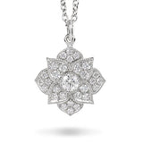 DAHLIA DIAMOND MEDIUM SIZE PENDANT IN 14 KARAT GOLD - NECKLACES