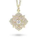 DAHLIA DIAMOND MEDIUM SIZE PENDANT IN 14 KARAT GOLD - NECKLACES
