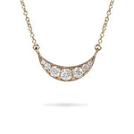 RISING CRESCENT DIAMOND PENDANT IN 14 KARAT GOLD - NECKLACES