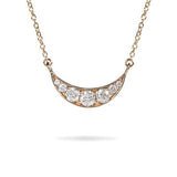 RISING CRESCENT DIAMOND PENDANT IN 14 KARAT GOLD - NECKLACES