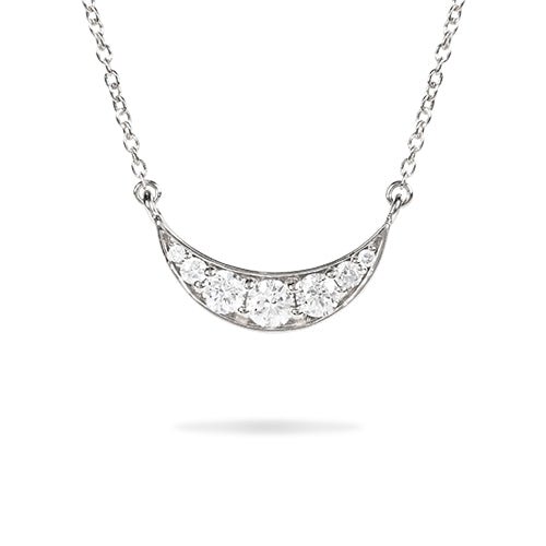 RISING CRESCENT DIAMOND PENDANT IN 14 KARAT GOLD - NECKLACES