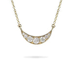 RISING CRESCENT DIAMOND PENDANT IN 14 KARAT GOLD - NECKLACES